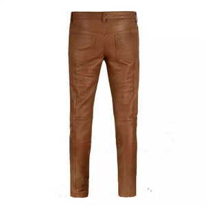 Pantalon en cuir pour homme respirant, élégant, confortable, léger, coupe régulière, durable, doux, de haute qualité, écologique - Product Image 4
