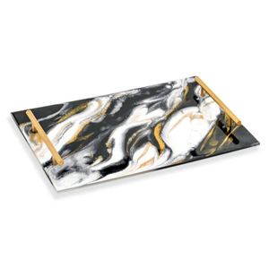 Plateau de service en résine fabriqué à la main, design durable et antidérapant, plateau de petit déjeuner en résine de haute qualité - Product Image 1