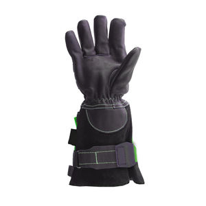 Guantes de lucha contra incendios resistentes al calor de soldadura de cuero dividido de vaca Guantes largos a prueba de fuego con logotipo y diseño personalizados - Product Image 3