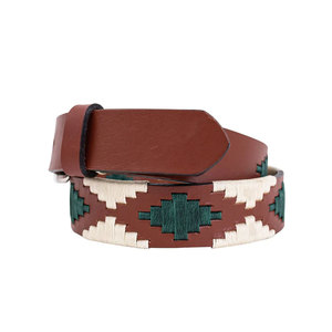 Best Selling Leather Polo Sports Belt with Hand Embroidery Custom Logo Equestrian Clothing Sportswear for Horse Riders OEM ODM - Product Image 3