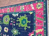 Tapis d'appoint abstrait fait main Oushak vert 6x8, 1 pièce, en coton, laine/nylon, antidérapant, idéal pour salon et maison, le plus vendu