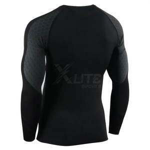 Flexible Training Gym <b>Running</b> <b>Men</b> <b>Long</b> <b>Sleeve</b> MMA Rash Guard Made With Durable Material For Full Range Athletic Motion - Product Image 3