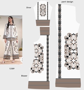 En stock, tissu satiné léger 100% polyester, impression numérique personnalisée douce, résistant aux taches, vêtements de mariage pour filles - Product Image 2