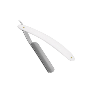 Maquinilla de afeitar de peluquero de plástico blanco de primera calidad, maquinilla de afeitar de acero inoxidable, soporte de hoja fina, Manual de barba - Product Image 2