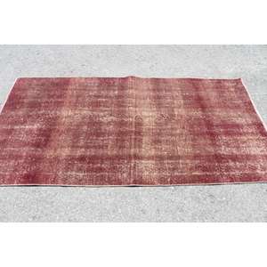 Tapis vintage 3,7 x 7,1 pieds, tapis, tapis persan rouge en laine - Product Image 3