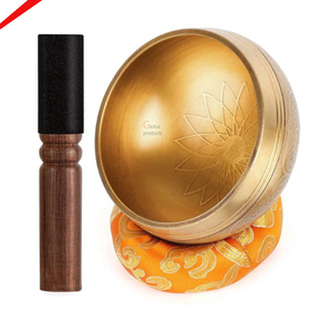 Cuenco tibetano redondo superventas con Mazo y cojín - Product Image 1