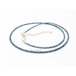 Perles Rondelles Facettées en Diamant Bleu Naturel Qualité AAA 1,8-2,4 mm, Fil de 16 Pouces en Argent Sterling Plaqué Or 18K pour Bijoux Fins - Product Image 1