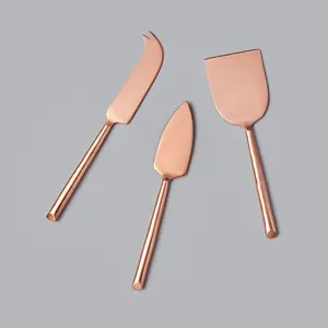 Gold Finishing Stainless Steel Cheese Knife <b>Set</b> For Hotels & Events, Modern Designer Cheese Serving <b>Cutlery</b> for Home Decor - Product Image 5