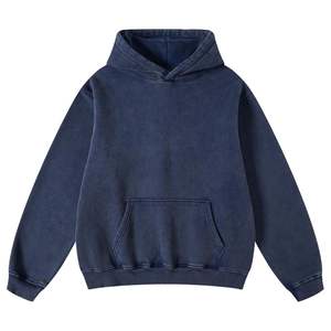 Breathable <b>Grey</b> Printed Kangaroo Pockets Loose Fit Acid Wash <b>Hoodie</b> Pullover Unisex Streetwear 100% Cotton Vintage Hoodies - Product Image 3