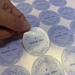 Cute Pearlized <b>Butterfly</b> Bow <b>Sticker</b> for Bakery Gift Box Packaging Seal - Product Image 4