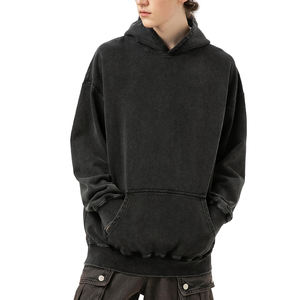 Hombres 100% Algodón Drop Shoulder Pullover Sudaderas con capucha Logotipo personalizado Nuevo diseño de gran tamaño para el invierno Hombres Sudadera con capucha - Product Image 1