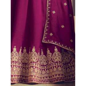 Robe de bal en soie brodée rose incroyable, prête à porter, tenue de réception, à paillettes, à volants, drapée, empire, pour les fêtes, robes de soirée - Product Image 3