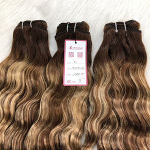 Vente chaude 12 pouces Balayage style faisceau de trame naturel ondulé vietnamien vierge couleur humaine #2/2H + 9C + 2 vente chaude 12 vierge - Product Image 4