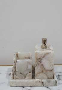 Juego de Accesorios de Baño de Tres Piezas Personalizable, Ecológico y de Lujo, Materiales de Ágata/Ónix/Alabastro/Mármol, para Uso en Hoteles y Hogares - Product Image 4