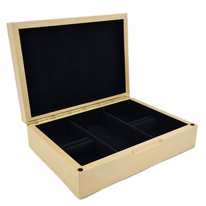 Caja de almacenamiento de madera MDF personalizada al por mayor para pulseras pequeñas, joyería, cerradura de latón pulido incluida - Product Image 5