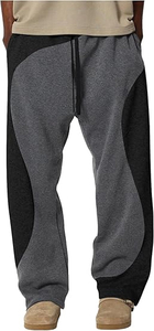 Pantalon évasé pour homme, tissu extensible, pantalon de compression pour la course à pied, vêtements d'hiver, design tendance, pantalon à patchwork - Product Image 2
