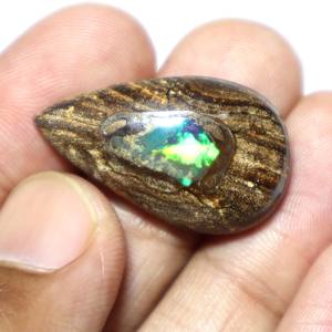 Opale de Boulder Naturelle d'Australie, Cabochon Taillé en Poire, Pierre Précieuse Non Montée de Haute Qualité pour la Fabrication de Bijoux - Product Image 2