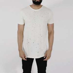 Camiseta desgastada lavada Vintage para hombre al por mayor, ropa de calle de algodón con logotipo personalizado, camiseta para hombre en color sólido - Product Image 1