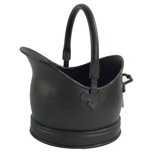 Buy durable traditional style iron <b>coal</b> bucket for storing fireplace ashes with strong handle and rustic finish - Product Image 2