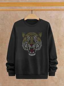 Sudadera con Capucha Premium para Hombre, con Cierre, Bordado con Pedrería de Color Personalizado, Felpa Gruesa, 100% Algodón, Ropa de Calle para Invierno - Product Image 6