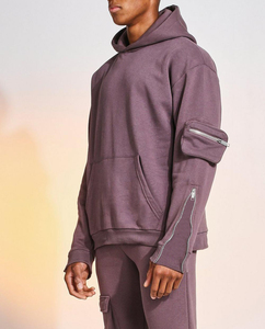 Moda de los hombres de diseño personalizado High Street Casual Sports Boxy Fit Sudadera con capucha y pantalones de chándal conjuntos de chándal Loose Cargo Man Chándal - Product Image 6