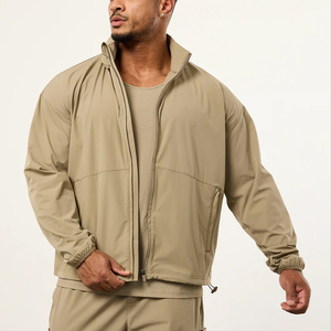 Custom Men's Nylon Retro <b>Waterproof</b> Windbreaker <b>Jacket</b> Casual Style <b>Plus</b> <b>Size</b> Zipper Stand Loose Fit Outdoor Sports <b>Jackets</b> - Product Image 4