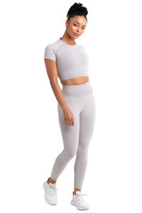 Leggings skinny d'entraînement respirants sans couture avec compression des fesses froissés à la taille moyenne personnalisés pour adultes en été - Product Image 3