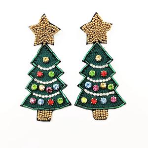 Pendientes Tradicionales Bordados con Cuentas para un Look Festivo, Pendientes Coloridos Bordados a Mano con Cuentas para Mujer a Precio Económico - Product Image 3