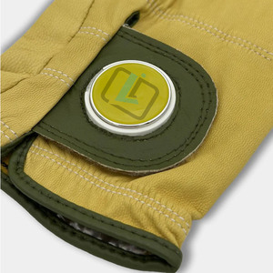 Gants de golf moutarde avec combinaison vert olive Cabretta cuir 3D Sublimation hommes main gauche cuir souple paume Cabretta - Product Image 2