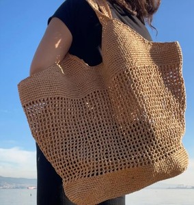 Bolso Tote de Crochet, Bolso Tote Grande, Bolso de Rafia de Paja, Bolso de Hombro Boho Hecho a Mano, Bolso Tote Tejido a Mano, Bolso de Compras para Mujer - Product Image 3