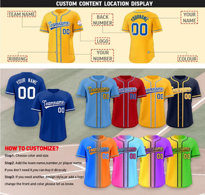Venta al por mayor de camisetas de béisbol personalizadas con botones cosidas para hombres, mujeres, jóvenes, niños, uniforme deportivo, Jersey de béisbol personalizado - Product Image 5
