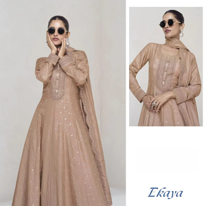 Nouvelle robe longue Anarkali de Style pakistanais indien traditionnel avec concepteur de broderie Dupatta manches longues pour les femmes Pishwas - Product Image 1