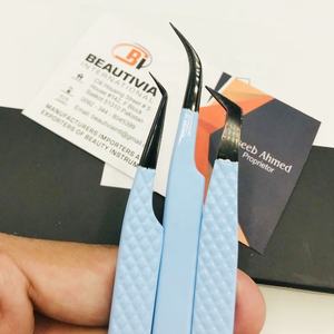 Professional Sustainable Stainless Steel <b>Eyelash</b> Extensions Tweezers Pointed Baby Blue Black <b>Applicators</b> - Product Image 4