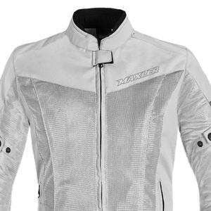 Veste de course automobile d'été pour hommes femmes imperméable coupe-vent col montant anti-chute moto motif maille décoré - Product Image 3
