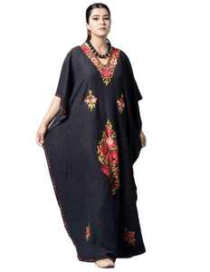 Printemps Sexy Dames Col V Profond Vacances Plage Floral Brodé Bohême Femmes Plage Coton Long Kaftan Meilleur Prix tous les temps - Product Image 5