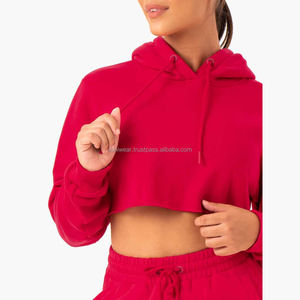 Sudadera con capucha de manga larga con logotipo personalizado bordado de punto impermeable de moda para mujer - Product Image 4