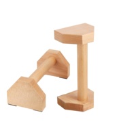 2 PCS 12 Inch Push-up Stand, barres de pompes en bois avec base antidérapante, barres de parallettes en bois planches équipement de fitness d'entraînement