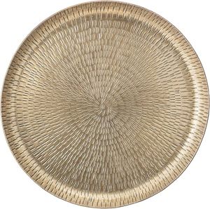 Plateau de service rond martelé en aluminium avec plaqué or pour la décoration de restaurant de mariage de salon avec logo personnalisé - Product Image 3