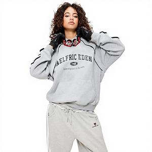 Sudadera con capucha unisex extragrande de calidad superior, estilo vintage con estampado de letras, novedosa, con bolsillo. - Product Image 1