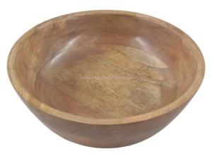 Tazón de Madera Estilo Americano Hecho a Mano Más Vendido para Servir Ensaladas, Frutas y Alimentos - Precio Directo de Fábrica - Diseño Simple - Multiusos - Product Image 2