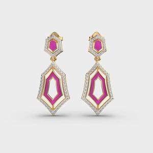 Vente à l'exportation de boucles d'oreilles créoles en diamant intemporelles pour l'élégance quotidienne pour les dates de dîner de travail ou le style de week-end d'Inde - Product Image 1