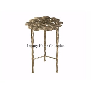 Mesa de aluminio fundido de Metal con forma de tronco de madera de árbol para Centro y mesa de centro Sombra dorada Suministros de diseño atractivo de la India - Product Image 2