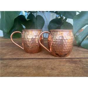 Mug à Moscow Mule en cuivre martelé |   Coupe à cocktail en cuivre massif |   Mug en cuivre de 16 oz pour bar et restaurant, ensemble de mugs en cuivre en gros - Product Image 4