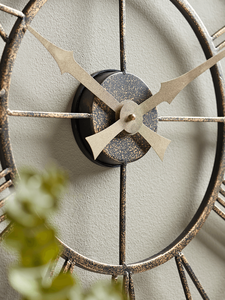 AK laiton nordique moderne horloge murale de haute qualité enduit de poudre noir avec numéro romain antique finition en fer décor à la maison vendeur chaud - Product Image 2