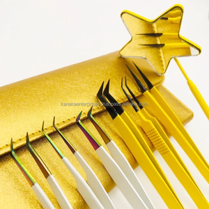 Pinces à épiler professionnelles en acier inoxydable pour extensions de cils artificiels avec pointe de précision - Outils de maquillage - Product Image 2