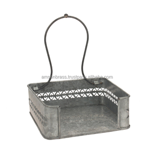 Boîte de mouchoirs en serviettes galvanisée faite à la main de style attrayant fabricant de porte-serviettes indien fait à la main pour une utilisation sur la table d'hôtel - Product Image 6