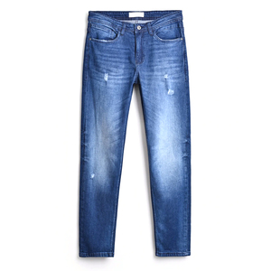Jeans baggy droits en denim pour hommes de coupe ample personnalisés vente en gros de streetwear pour la saison de printemps hiver respirant lavable solide - Product Image 4