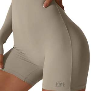 Mono de una Pieza con Cierre Frontal para Mujer, Ajustado, Elástico, de Manga Corta, Estilo Deportivo, Informal, para Calle - Product Image 4