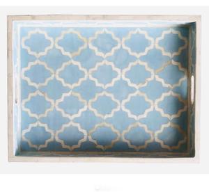 Top vente haute qualité os incrustation noir Floral Design plateau de service artisanat de qualité pour la maison Restaurant hôtel ustensiles de cuisine - Product Image 6