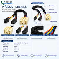 Câble adaptateur de faisceau de câblage audio automobile personnalisé, assemblage de connecteurs électroniques automobiles